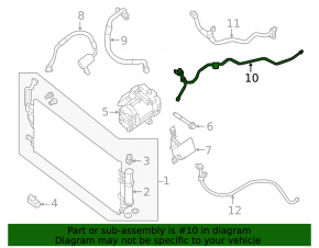 Air conditioner tube heater-condenser Nissan Leaf 18-21
