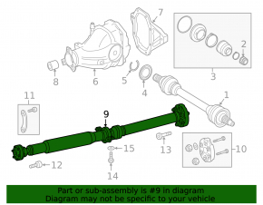 Rear propeller shaft Mercedes GLS-class X166 13-16 3.0, 4.6, 4.7 CV joint jammed