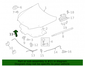 Mercedes E-class W212 10-16 hood lock safety hook