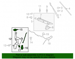 Ford Fiesta 11-19 5d Windscreen Washer Reservoir