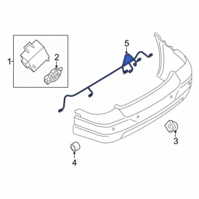 Wiring rear bumper Ford Flex 13-19 for towbar and parking sensors