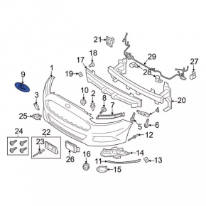 Ford Fusion mk5 13-20 front bumper emblem