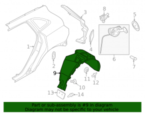 Lincoln MKC 15-19 rear right fender dented