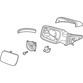 Left side mirror assembly for Ford Explorer 16-19, 14 pins, heated, turn signal, backlight, electric