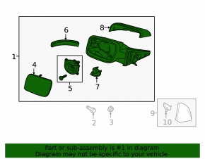 Left side mirror assembly for Ford Explorer 16-19, 14 pins, heated, turn signal, backlight, electric