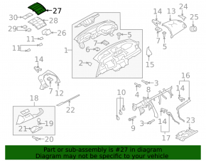 Front panel trim for air vents and display Mazda6 09-13