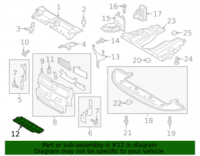 Lower radiator deflector Lincoln MKZ 17-20 on the lower bar of the TV