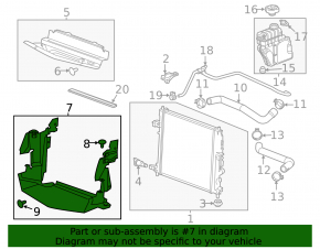 Upper radiator deflector Cadillac ATS 15-18 2.5 3.6