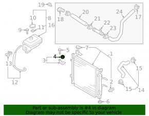 Radiator mount left Kia Sorento 10-15 2.4, 3.3