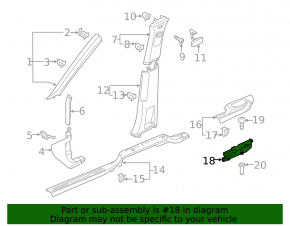 Rear left door sill bracket for VW Atlas 18-25