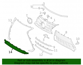 Front bumper grille trim lower grill Lexus IS 17-17