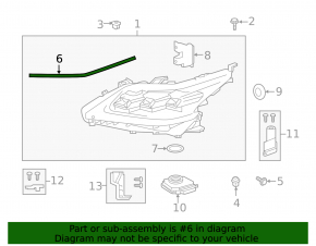 Front right headlight seal for Lexus LX570 16-21 rest.