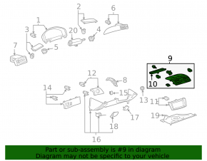 Toyota Solara 04-06 upper panel, central air duct, and clock
