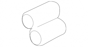 Muffler tip left VW Beetle 12-19 black for 1 dual exhaust, 76mm