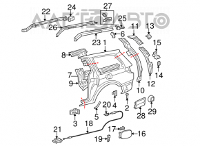 Quarter wing rear right Toyota Sienna 2010