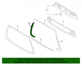 Mitsubishi Outlander Sport ASX 11-12 right front bumper grille trim, chrome