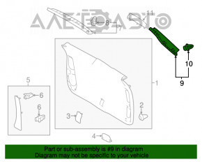 Left tailgate trim Toyota Highlander 14-19