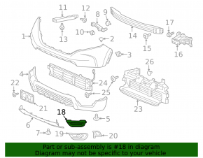 Front bumper grille right Honda CRV 17-19 under fog lights with molding