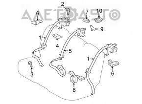 Rear left seat belt for Lexus ES350 07-08 beige