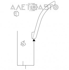 Toyota Highlander 14-19 rear left door trim arch