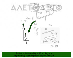 Toyota Highlander 14-19 rear left door trim arch