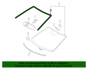 Upper windshield molding Toyota Camry v40 07-11