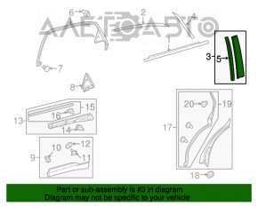 Door trim side rear right Lexus RX350 RX450h 10-15 front