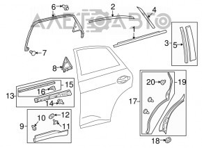 Door trim side rear right Lexus RX350 RX450h 10-15 front