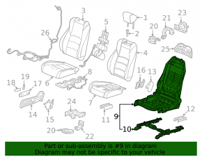 Driver's Seat Backrest Adjustment Motor Honda CRV 17-22