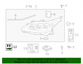 Right headlight lower mount for Lexus LX570 16-21 rest, left
