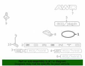 Kia Sorento 22-25 HEV, PHEV tailgate logo emblem