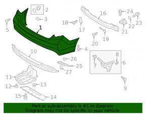Front bumper bare Hyundai Sonata 16-17 hybrid