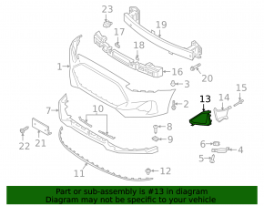 Right bumper grille for Hyundai Veloster 19-22