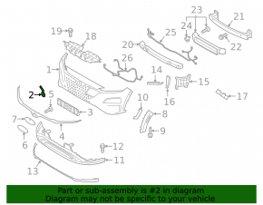 Hyundai Kona 19-21 EV Front Bumper Tow Hook Cap