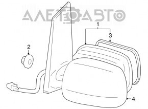 Right side mirror assembly for Toyota Prius 2009-2010