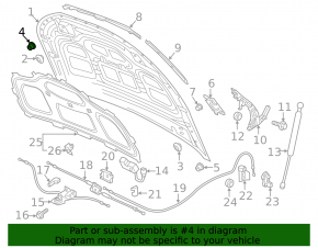 Bonnet bumper left Audi A4 B9 17- rear