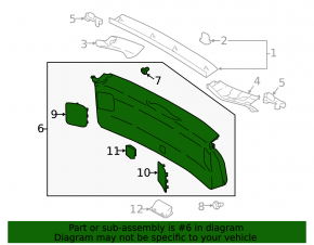 Lower Trunk Door Trim Subaru XV Crosstrek 18-23