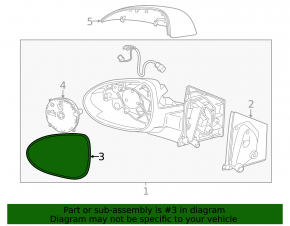 Mirror element right Chevrolet Sonic 12-20 convex, heated