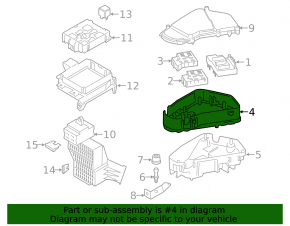 Fuse box housing underhood Porsche Cayenne 958 11-17 middle part