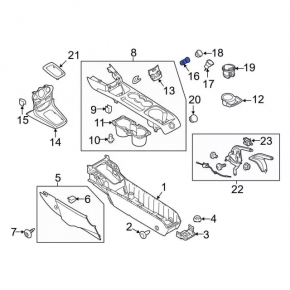 Cigarette lighter center console Ford Transit Connect MK2 13-