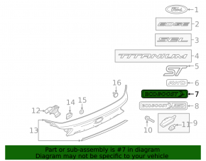Emblem inscription ECOBOOST tailgate Ford Edge 19-24