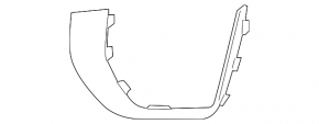 Front bumper grille trim, right, Land Rover Range Rover Evoque 12-18, gloss black