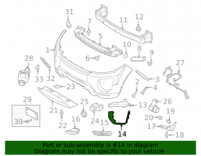 Front bumper grille trim, right, Land Rover Range Rover Evoque 12-18, gloss black