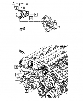 Engine mount right Jeep Patriot 11-17