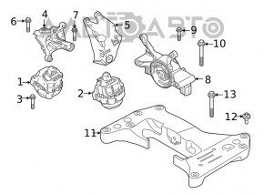 Right engine mount BMW X3 G01 19-21 2.0T RWD no limiter fragment