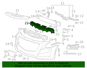 Absorber front bumper Cadillac CTS 14-18 rear, plastic