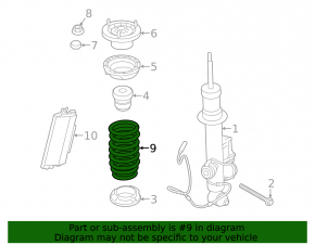 Rear left spring BMW 5 F10 11-16 AWD electric