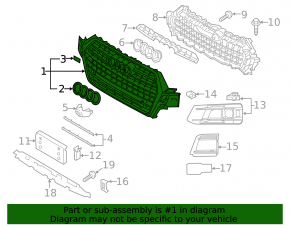 Radiator grill assembly Audi Q7 16-19 black gloss