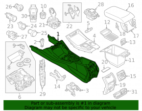 Central console BMW X3 G01 22-24 black