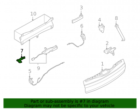 Trunk lid lock bracket lower left BMW X5 E70 07-13